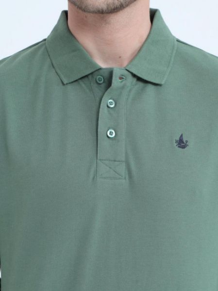 Image de Polo manches longues maille piquée 2 XL VERT MOUSSE