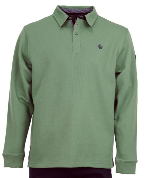 Image de Sweat shirt col polo M VERT MOUSSE