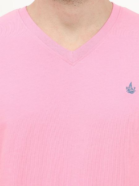 Image de T shirt coton bio-wash col V 2 XL ROSE