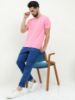 Image de T shirt coton bio-wash col V M ROSE