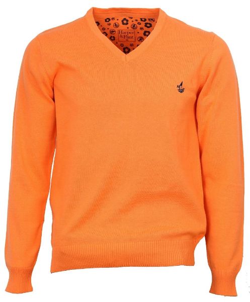 Image de Pull coton col V M ABRICOT