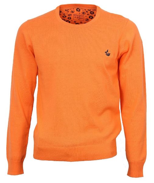 Image de pull 100% coton col rond S ABRICOT