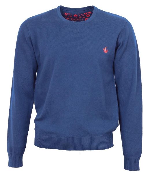 Image de pull 100% coton col rond M BLEU