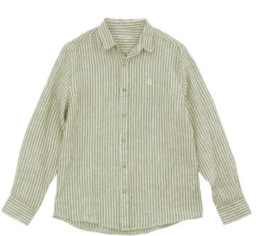 Agrandir l'image de Chemise lin manches longues rayée M KAKI Image de Chemise lin manches longues rayée M KAKI