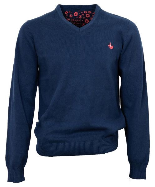 Image de Pull coton col V XL MARINE