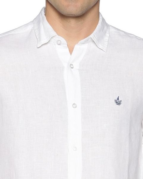 Image de Chemise lin unie 2 XL BLANC