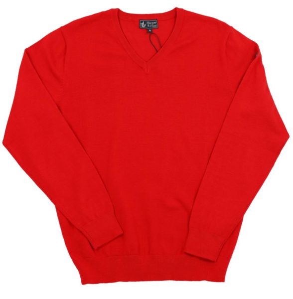 Image de Pull col V  toucher cachemire S ROUGE