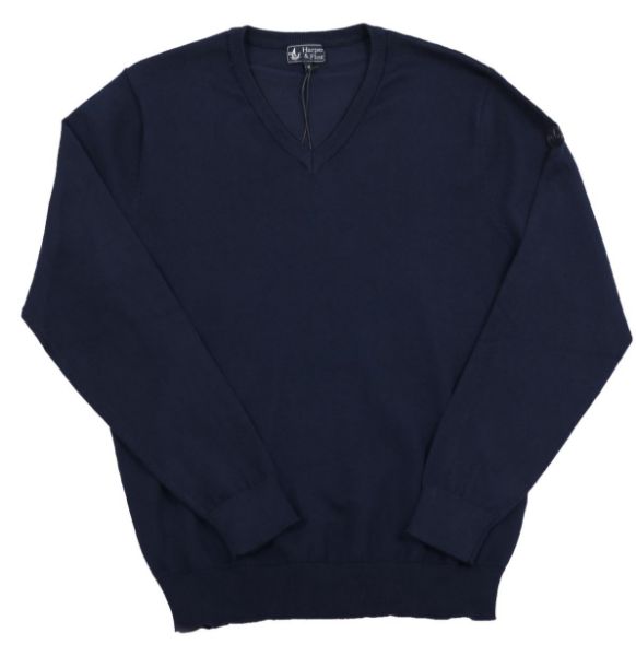 Image de Pull col V  toucher cachemire M BLEU NUIT