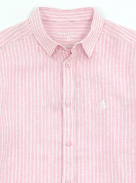 Image de Chemise lin manches longues rayée XL ROSE