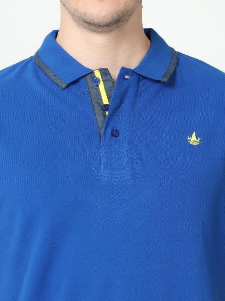 Image de Polo uni coton piqué S COBALT