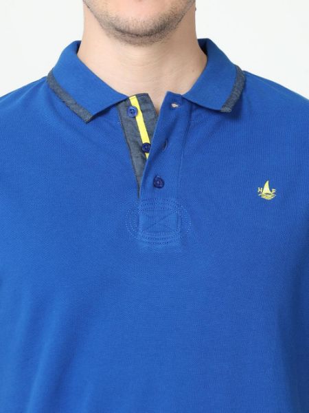 Image de Polo uni coton piqué L COBALT