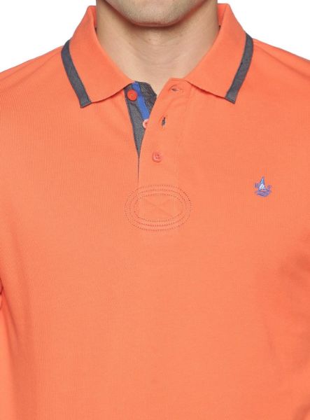 Image de Polo uni coton piqué M MANDARINE