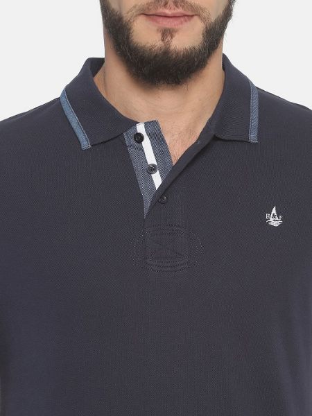 Image de Polo uni coton piqué XL MARINE/ BLANC