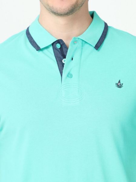 Image de Polo uni coton piqué S VERT MENTHE