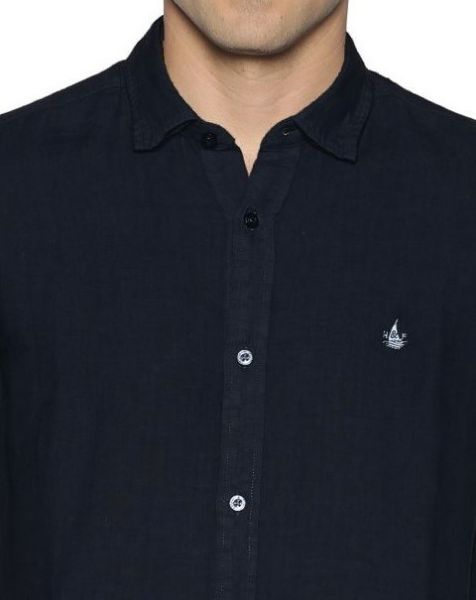 Image de Chemise lin unie M BLEU NUIT
