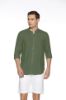 Image de Chemise lin unie col Mao S KAKI