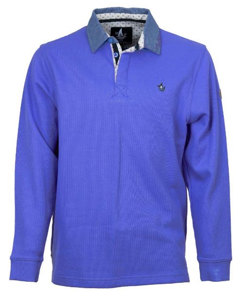 Image de Sweat shirt col polo col jeans XL COBALT
