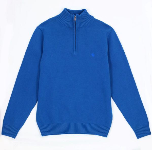 Image de Pull coton demi zip S COBALT