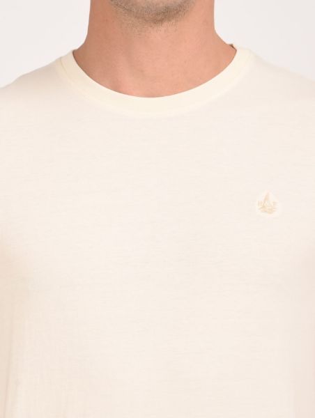 Image de T shirt coton bio-wash col rond S CREME