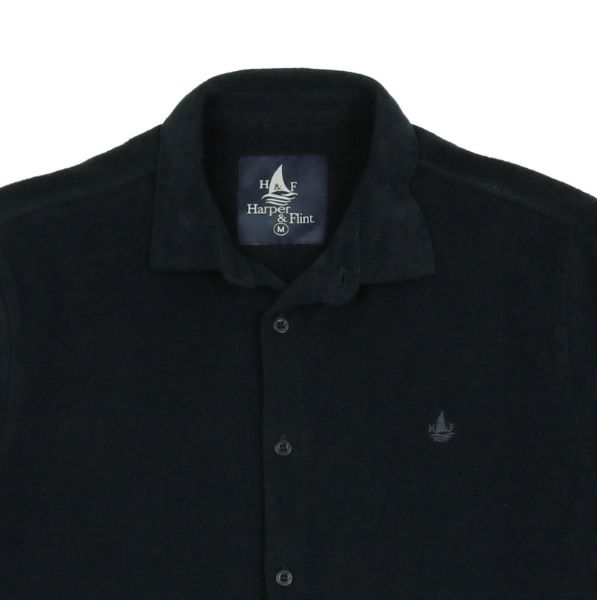 Image de Polo chemise boutonné velours éponge S MARINE