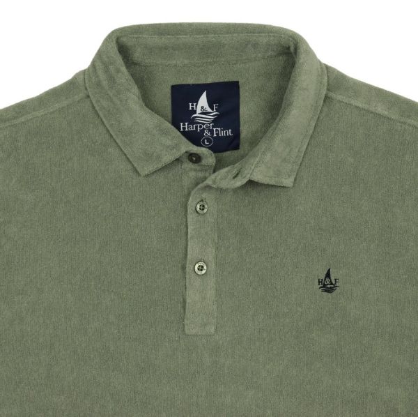 Image de Polo velours éponge uni 4 XL VERT DE GRIS