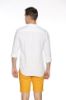 Image de Chemise lin unie col Mao M BLANC
