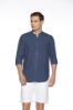 Image de Chemise lin unie col Mao L MARINE