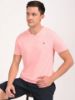 Image de T shirt coton bio-wash col V S VIEUX ROSE