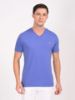 Image de T shirt coton bio-wash col V S LILAS