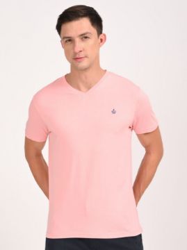 Agrandir l'image de T shirt coton bio-wash col V 2 XL VIEUX ROSE Image de T shirt coton bio-wash col V 2 XL VIEUX ROSE
