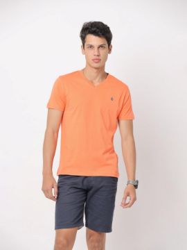 Agrandir l'image de T shirt coton bio-wash col V XL CORAIL Image de T shirt coton bio-wash col V XL CORAIL