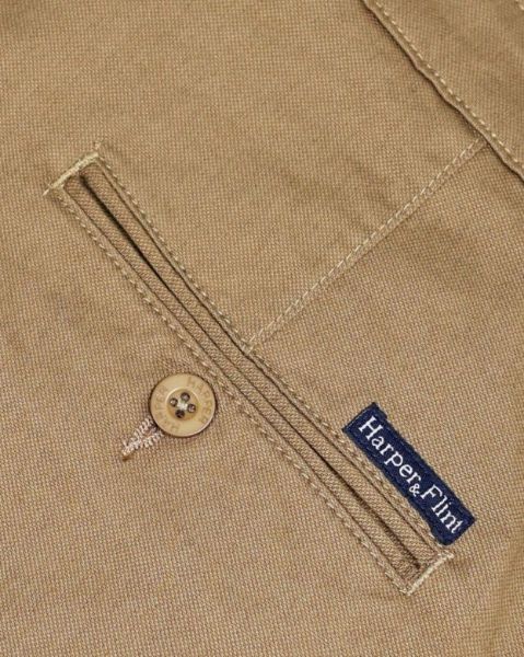 Image de Pantalon coton Lycra structuré 46 BEIGE