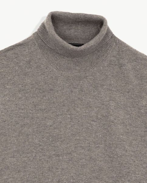 Image de Pull col roulé cahemire unité S TAUPE