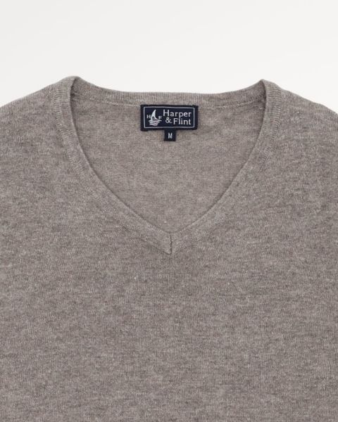 Image de Pull col V cahemire unité 4 XL TAUPE