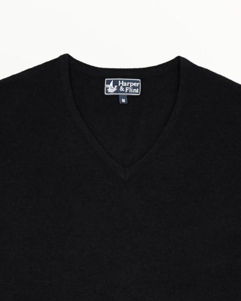 Image de Pull col V cahemire unité 4 XL NOIR