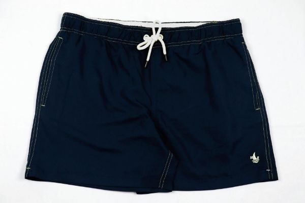 Image de Short de bain uni L MARINE/ BLANC