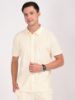 Image de Polo chemise boutonné velours éponge L CREME