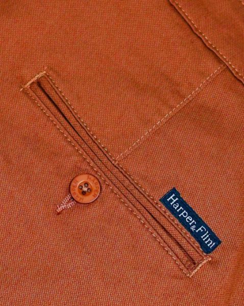Image de Pantalon coton Lycra structuré 42 COGNAC