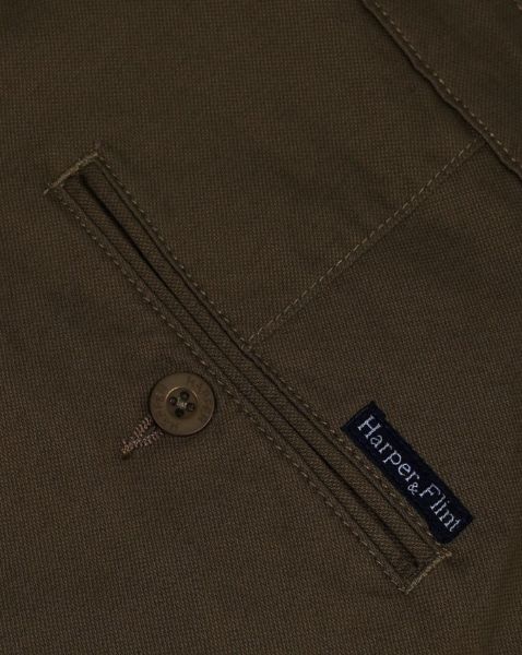 Image de Pantalon coton Lycra structuré 40 MARRON