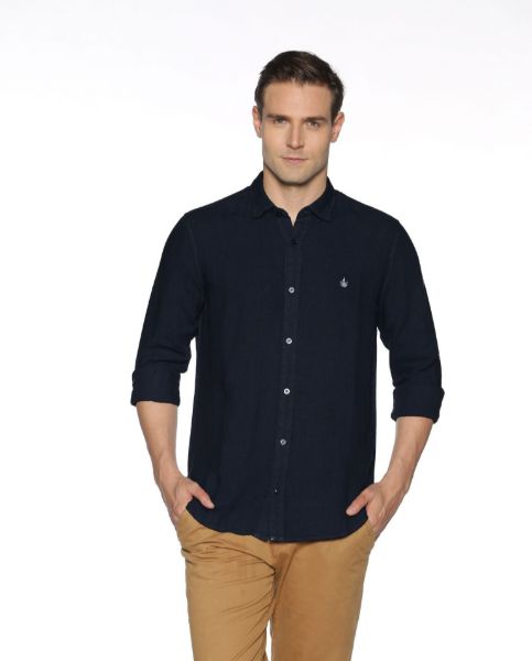 Image de Chemise lin unie M BLEU NUIT