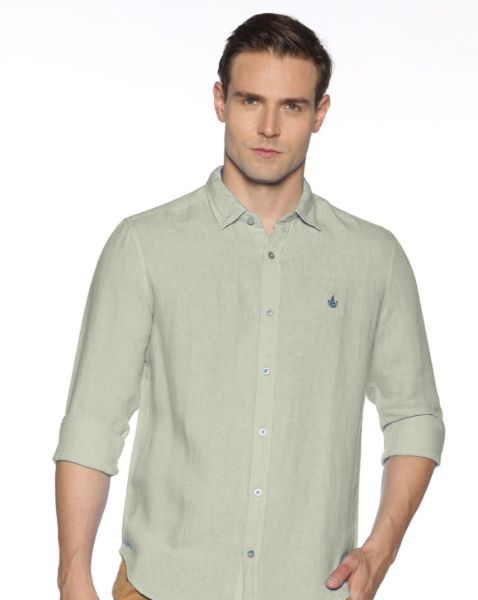 Image de Chemise lin unie S CELADON