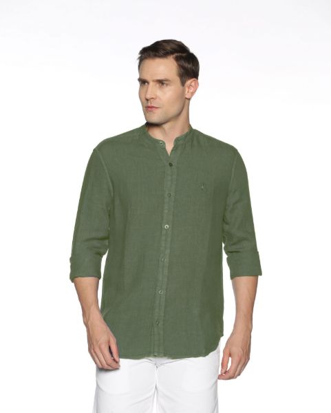 Image de Chemise lin unie col Mao 2 XL KAKI