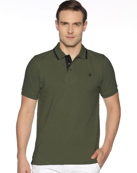 Image de Polo uni coton piqué S OLIVE