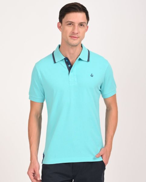 Image de Polo uni coton piqué S TURQUOISE
