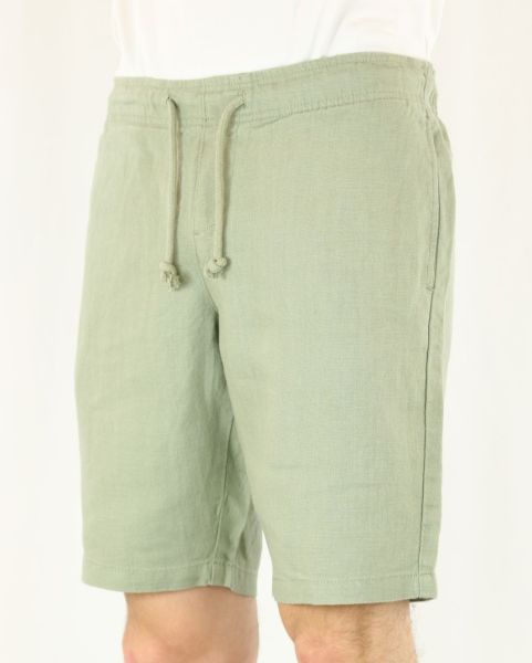 Image de Bermuda lin élastiqué M CELADON