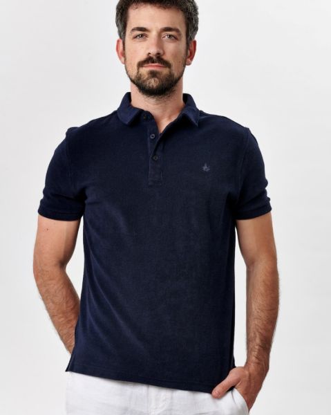 Image de Polo velours éponge uni 4 XL MARINE