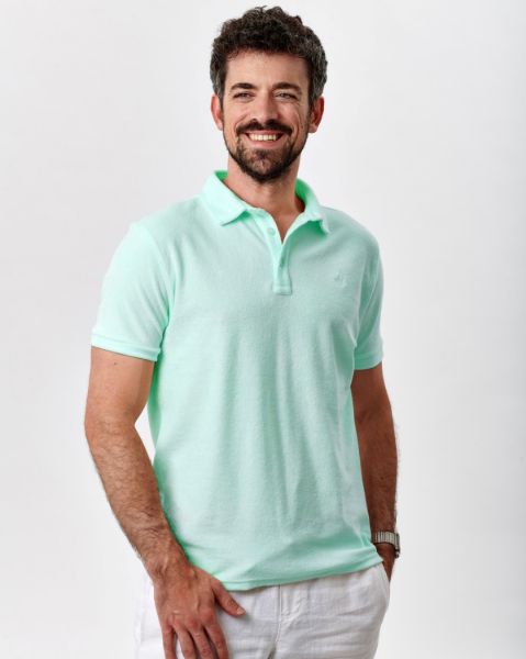 Image de Polo velours éponge uni 3 XL VERT MENTHE