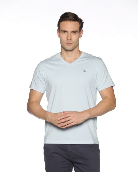 Image de T shirt coton bio-wash col V 2 XL GLACIER