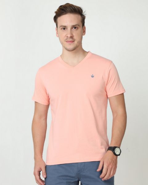 Image de T shirt coton bio-wash col V 3 XL PECHE