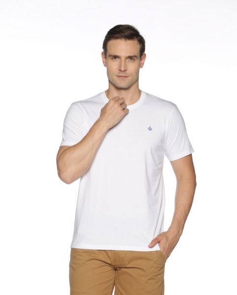Image de T shirt coton bio-wash col rond XL BLANC